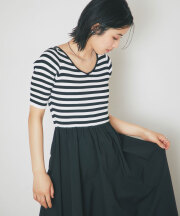 4月19日再販！【LONG SELLER】前後2WAYシャリニットドッキングワンピース