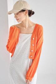 シアーショートVネックカーディガン