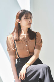 【Ayaさん着用】ポケットハーフスリーブカーディガン※一部店舗のみ入荷