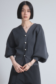 【SALE 拡大！】ポリニットパールカーディガン＊SALE品につき返品/交換/注文確定後の変更キャンセル不可＊