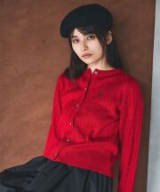 エンブロイダリーケーブルニットカーディガン