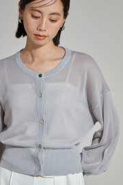 8/17 オフィシャル限定少量再販！クルーネックシアーカーディガン＊少量の在庫確保による再販売の為、返品/交換は出来かねる場合がございます。予めご了承ください。＊