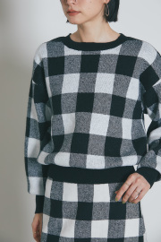 【SALE】ブロックチェックニットプルオーバー＊SALE品につき返品/交換/注文確定後の変更キャンセル不可＊