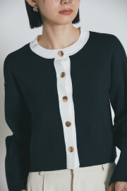 1月10日午前0:00再販！バイカラーショートジャケットカーディガン