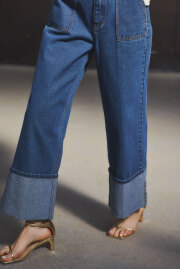 【松木育未さん着用】【美香さん着用】センターラインロールアップデニム