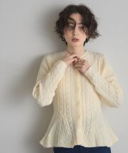 1月21日オフィシャルサイト限定再販！ケーブルペプラムニットカーディガン