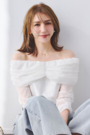 【SPRING SALE】【美香さんコラボ】チュールレイヤードオフショルトップス＊SALE品につき返品/交換/注文確定後の変更キャンセル不可＊