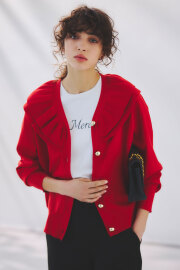 9月23日オフィシャルサイト限定少量再販！フリルカラーカーディガン