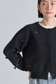 【2025 Summer SALE！】リボンモチーフニットカーディガン＊SALE品につき返品/交換/注文確定後の変更キャンセル不可＊