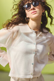 【8/15 SALE再値下げ！】衿付きシアーカーディガン＊SALE品につき返品/交換/注文確定後の変更キャンセル不可＊