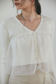 【MORE SALE】チュールフリルカーディガン＊SALE品につき返品/交換/注文確定後の変更キャンセル不可＊