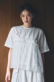 【8/27 0:00 SALE再値下げ！】チュールドッキングTシャツ＊SALE品につき返品/交換/注文確定後の変更キャンセル不可＊