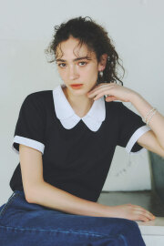 【SPRING SALE】配色ダブルカラーTシャツ＊SALE品につき返品/交換/注文確定後の変更キャンセル不可＊