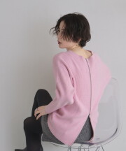 前後2WAYオフショルWZIPニットカーデ