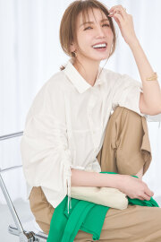 【8/27 0:00 SALE再値下げ！】【美香さん着用】袖シャーリングブラウス＊SALE品につき返品/交換/注文確定後の変更キャンセル不可＊