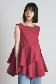 アシメティアードチュニックブラウス