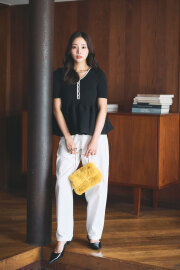マッヒー様☆上質 2タック背中インゴムパンツ ネイビー 日本製 ノータッククロップドパンツ ネイビー無地 | ONLY ONLINE STORE