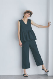 フラワージャガードバルーンペプラムセットアップ