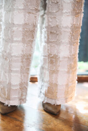 【稲垣莉生さん着用】フリンジチェックイージーパンツ