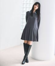 11月18日オフィシャルサイト限定少量再販 ！ポンチドッキングプリーツワンピース