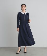 8月25日オフィシャルサイト限定再販　2WAY襟配色ステッチワンピース