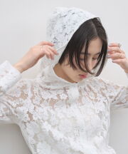 3月4日WEB限定再販！フラワーレースフーディージャケット