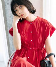 【林田岬優さん着用】サイドリボンブザムシャツワンピース