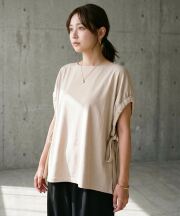 【接触冷感・汗染み防止・UVカット】サイドリボンTシャツ