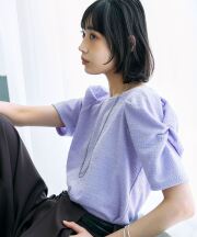 【林田岬優さん着用】ライトツイードコンシャススリーブトップス