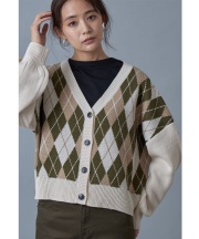 アーガイルカーディガン※一部店舗のみ入荷