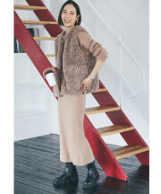 【WEB限定】【小林有里さん着用】キーネックニットセットアップ