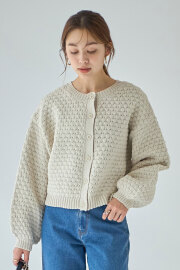 【WEB限定】ポップコーン編み前後２WAYカーディガン