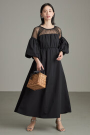 6月6日オフィシャルサイト限定再販！タフタ×チュールドッキングワンピース