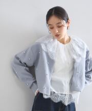 【TIME SALE】パール付きスカラップカーディガン＊SALE品につき返品/交換/注文確定後の変更キャンセル不可＊