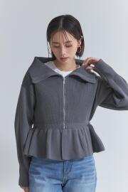 スポンジニットジップブルゾン※一部店舗のみ入荷