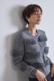 【AW SALE】ファーデザインジップカーディガン＊SALE品につき返品/交換/注文確定後の変更キャンセル不可＊