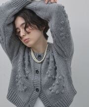 1月20日オフィシャルサイト限定再販！ハート型ポコポコ編みショートカーディガン