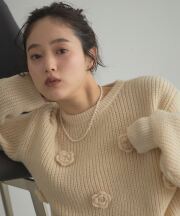 【オフィシャルサイト限定】フラワーモチーフニットプルオーバー