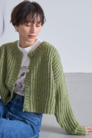 前後２WAY畦編みリブカーディガン※一部店舗のみ入荷