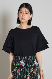 【SPRING SALE】天竺コットンフレアスリーブTシャツ※一部店舗のみ入荷＊SALE品につき返品/交換/注文確定後の変更キャンセル不可＊