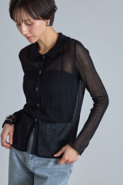 【2025 Summer SALE！】シアーニットシャツカーディガン※一部店舗のみ入荷＊SALE品につき返品/交換/注文確定後の変更キャンセル不可＊