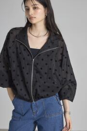 シアーフロッキードットジップブルゾン※一部店舗のみ入荷
