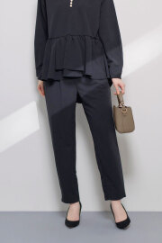 9月21日少量再販！タックジョーゼットパンツ※キーネックパールペプラムブラウス（145-195331）とセットアップ可能※一部店舗のみ入荷