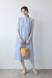 【8/27 0:00 SALE再値下げ！】【WEB限定】ストライプノースリーブワンピース＊SALE品につき返品/交換/注文確定後の変更キャンセル不可＊
