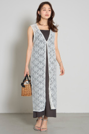 【8/27 0:00 SALE再値下げ！】【WEB限定】メッシュレース前後２WAYノースリーブワンピース＊SALE品につき返品/交換/注文確定後の変更キャンセル不可＊