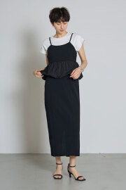 【SALE】バルーンぺプラムカットジョーゼットキャミワンピース※一部店舗のみ入荷＊SALE品につき返品/交換/注文確定後の変更キャンセル不可＊