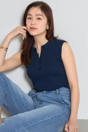 【SPRING SALE】襟付きノースリーニットプルオーバー＊SALE品につき返品/交換/注文確定後の変更キャンセル不可＊