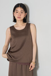 【8/27 0:00 SALE再値下げ！】シアーサテンノースリブラウス(145-196953とセットアップ可能)＊SALE品につき返品/交換/注文確定後の変更キャンセル不可＊