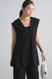 【8/27　0:00　セール拡大！】サイドプリーツVネックベスト※一部店舗のみ入荷＊SALE品につき返品/交換/注文確定後の変更キャンセル不可＊