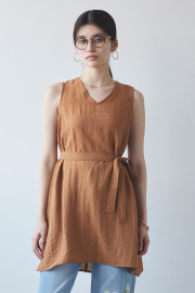 【8/27　0:00　セール拡大！】【WEB限定】リネンタイ付きチュニック＊SALE品につき返品/交換/注文確定後の変更キャンセル不可＊